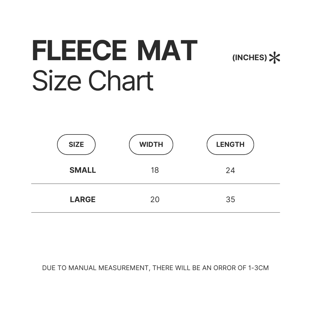 Fleece Mat Size Chart - Gojira Shop